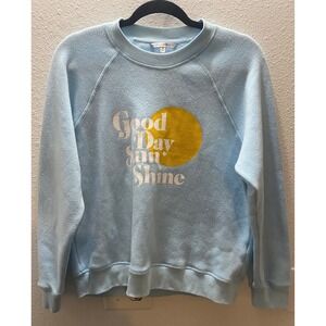 Rebecca Minkoff Light Blue Good Day Sun  Sweatshirt Pullover women's Medium